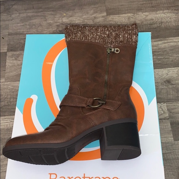 Baretraps Wylla MidCalf BootsFauxLeather KnitTrim - Picture 6 of 8